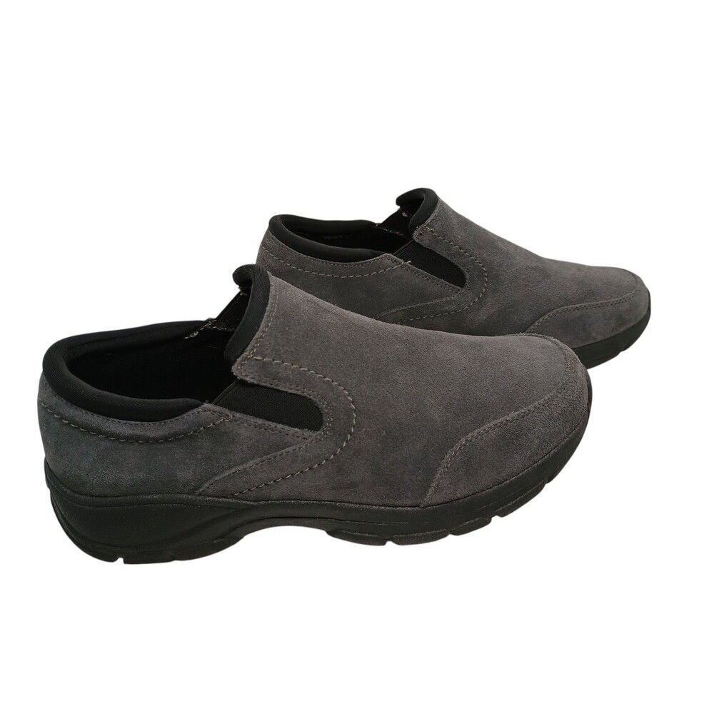 Lands' End Shoes Women's size 8 D Gray Suede Slip on Comfort Mocs 444684